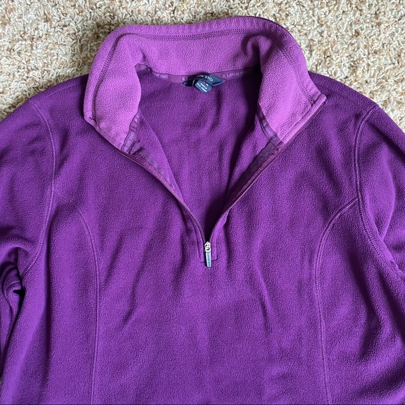 Lands End Purple Quarter Zip Fleece Pullover Thermacheck - Picture 4 of 11